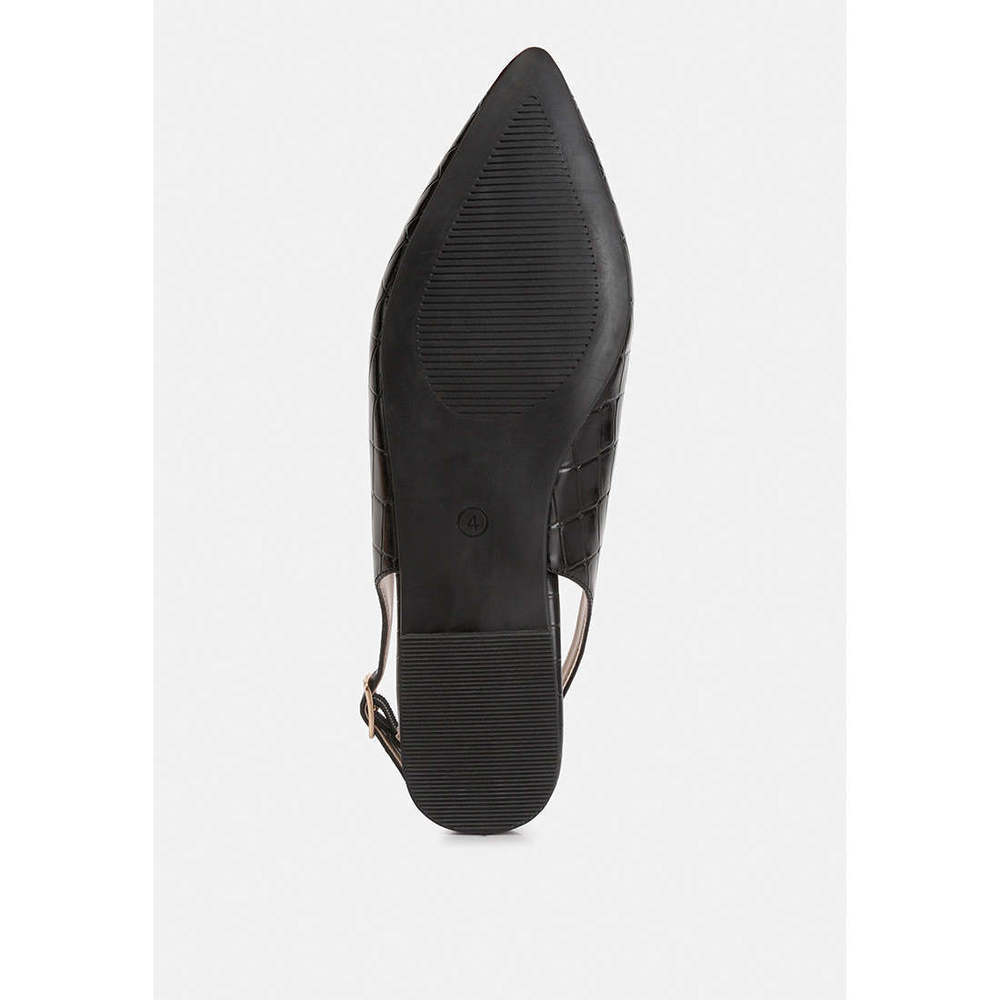 Trempe Croc Slingback Flat Sandals - Picture 5 of 5